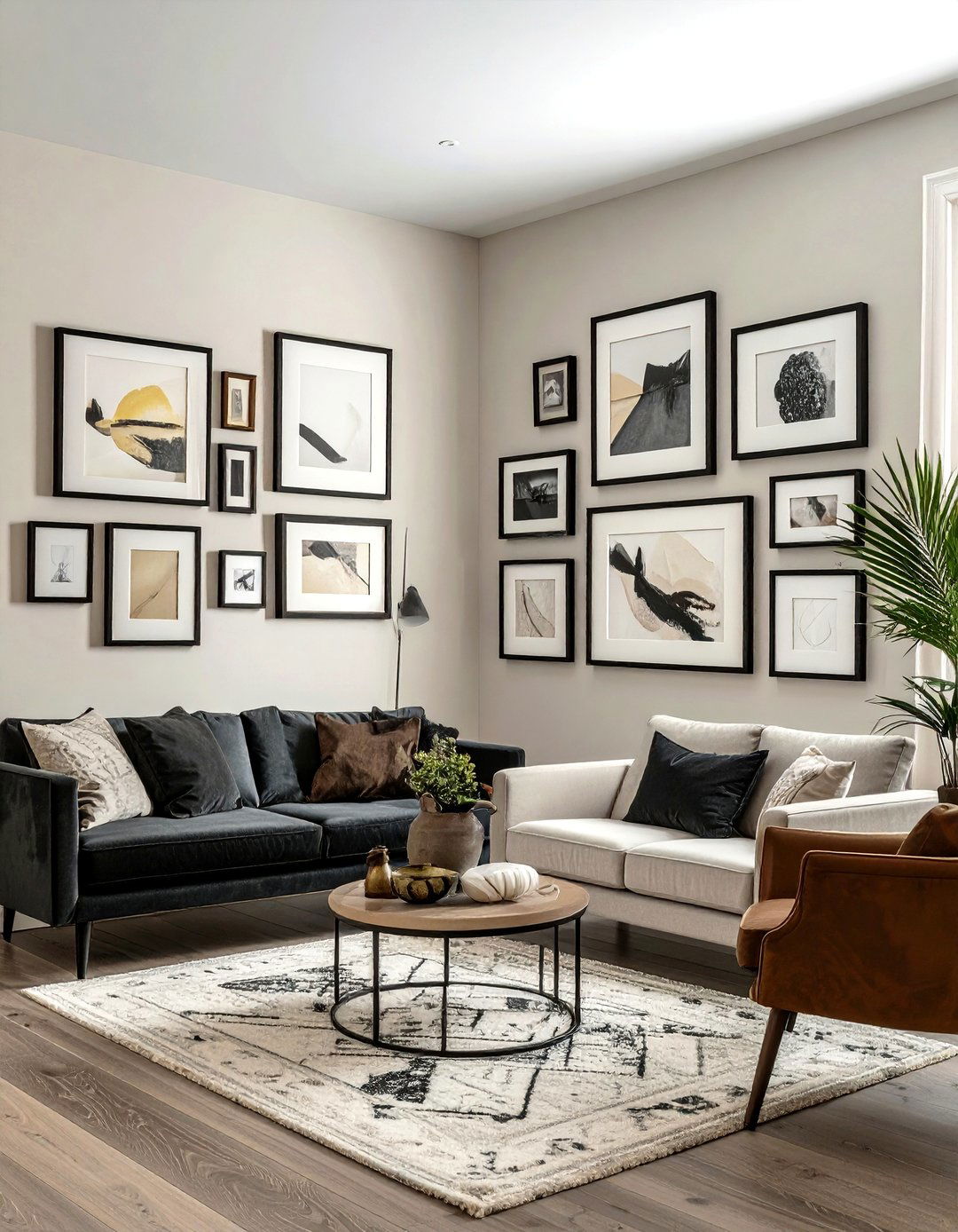Gallery wall layout - 30 command strip decor ideas