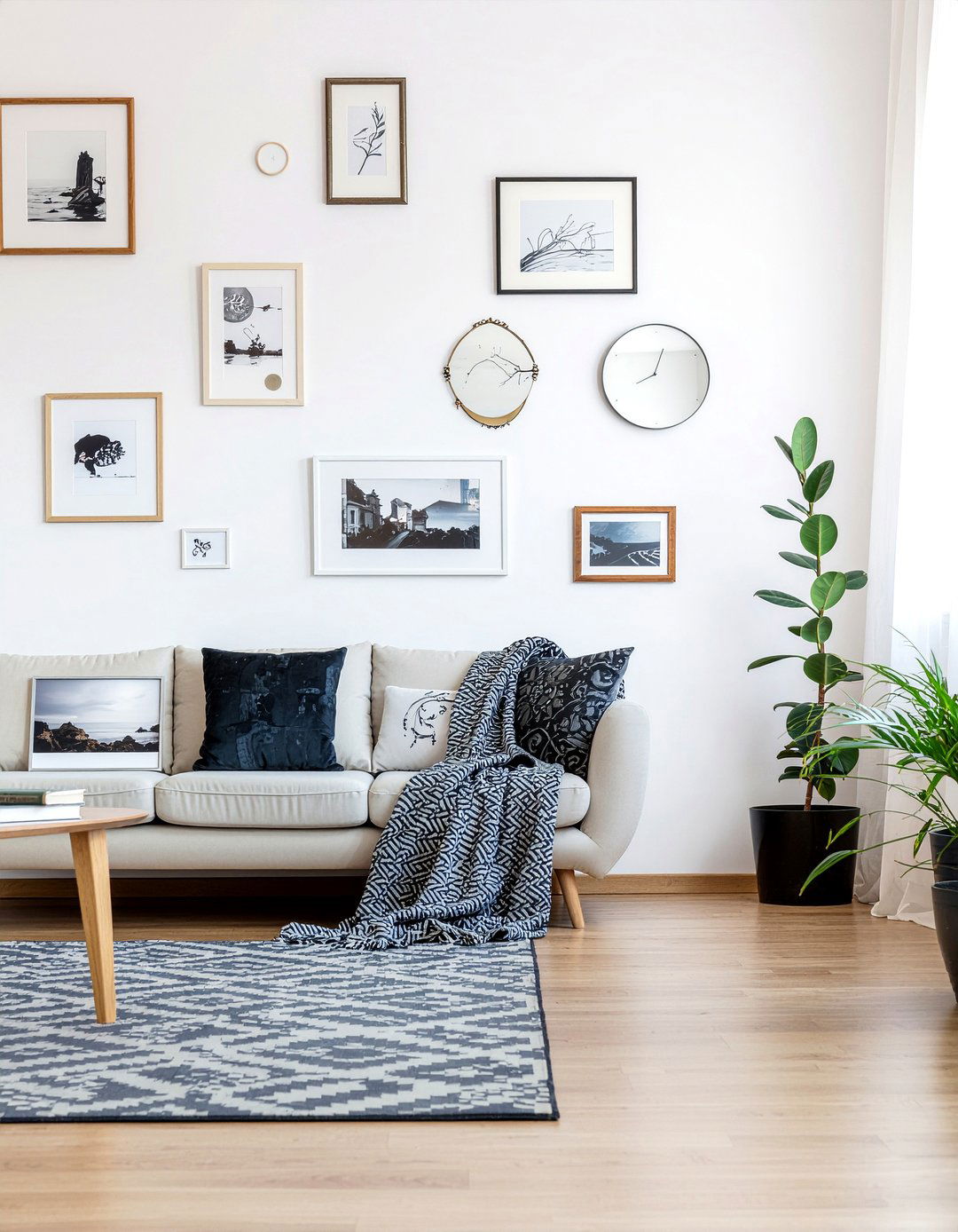 Gallery wall living room - 30 double height living room ideas