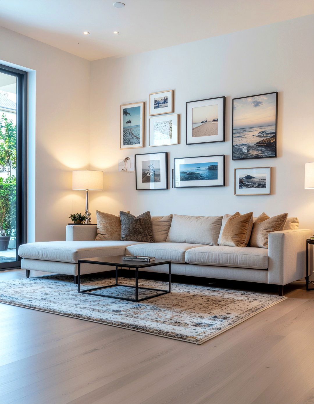 Gallery wall living room - 30 model home living room ideas