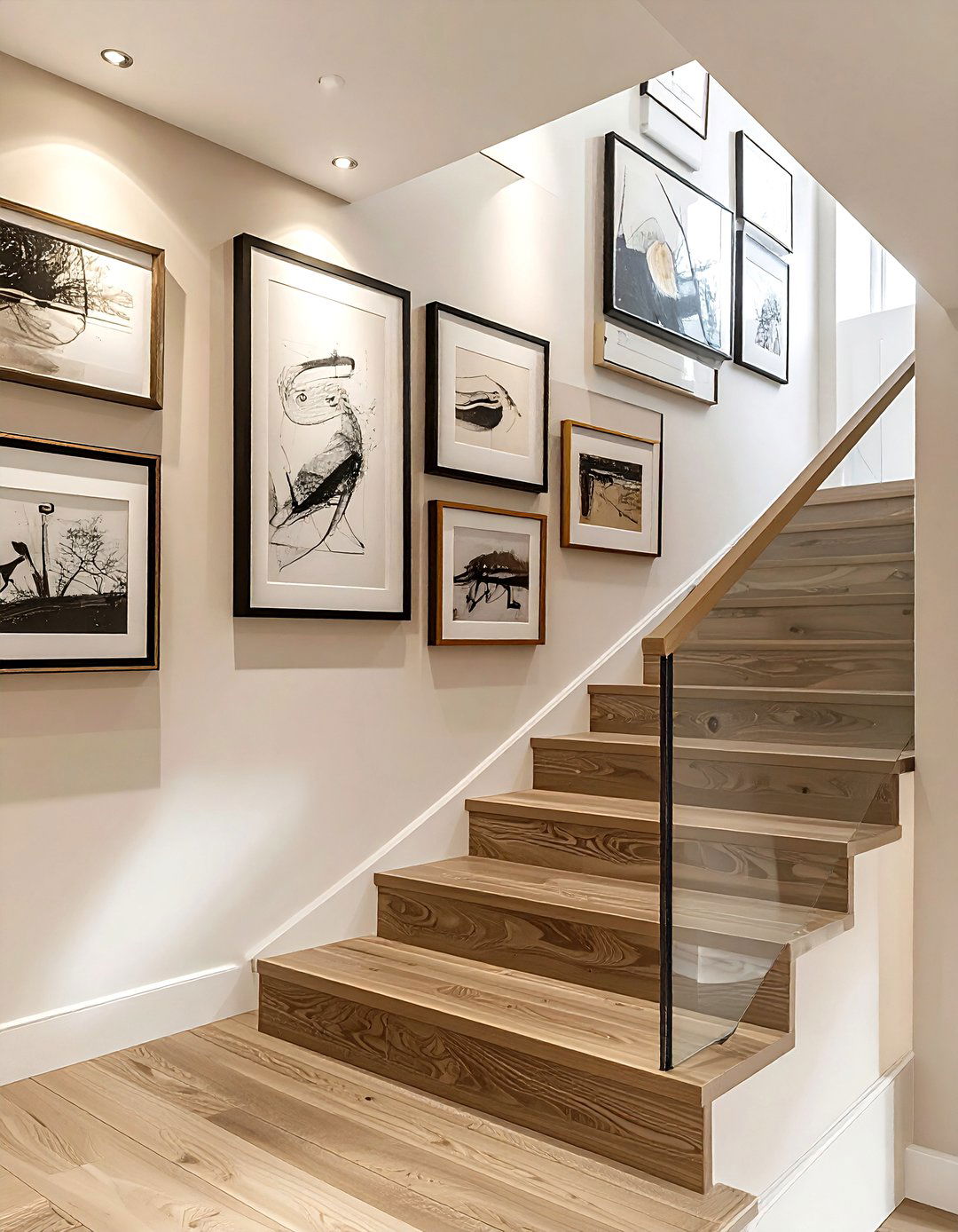 Gallery wall on stairs - 30 stairway decor ideas