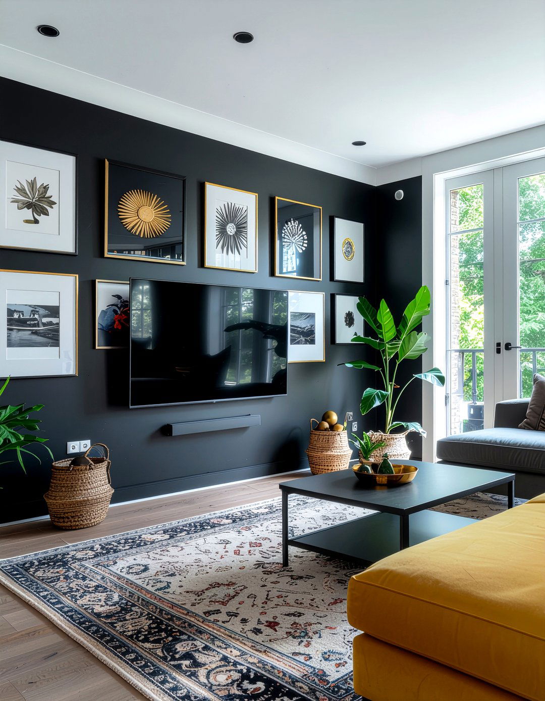 Gallery wall with tv - 30 living room wall mounted tv ideas