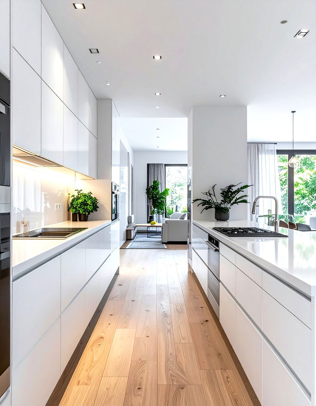 Galley kitchen open floor plan - 30 living room kitchen combo ideas