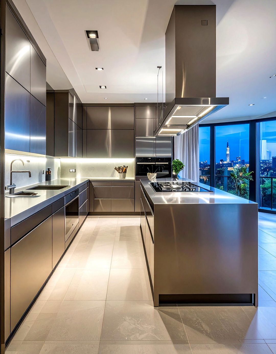 Galley kitchen stainless steel - 30 stainless steel countertop kitchen ideas