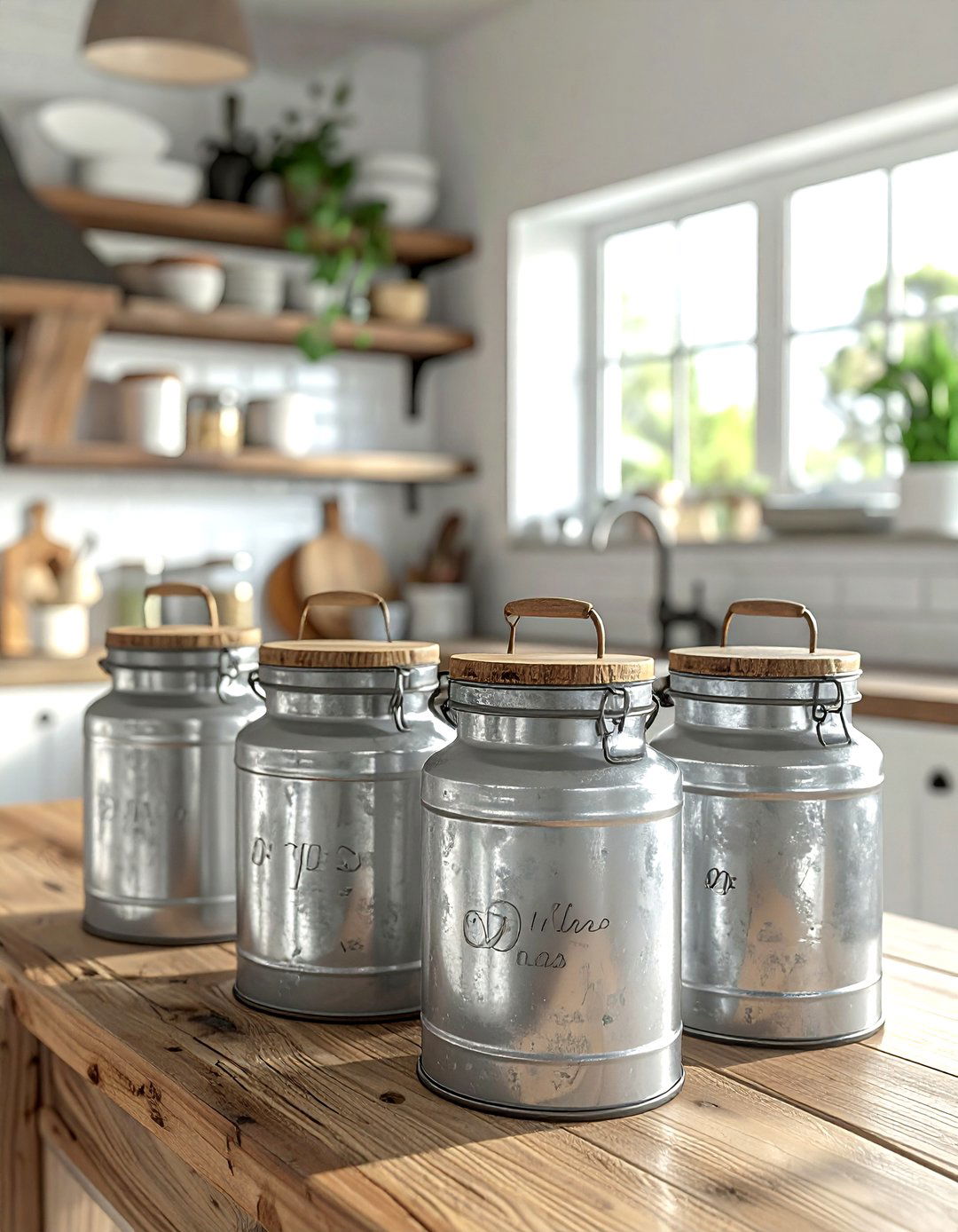 Galvanized Metal Canisters - 30 kitchen jar ideas