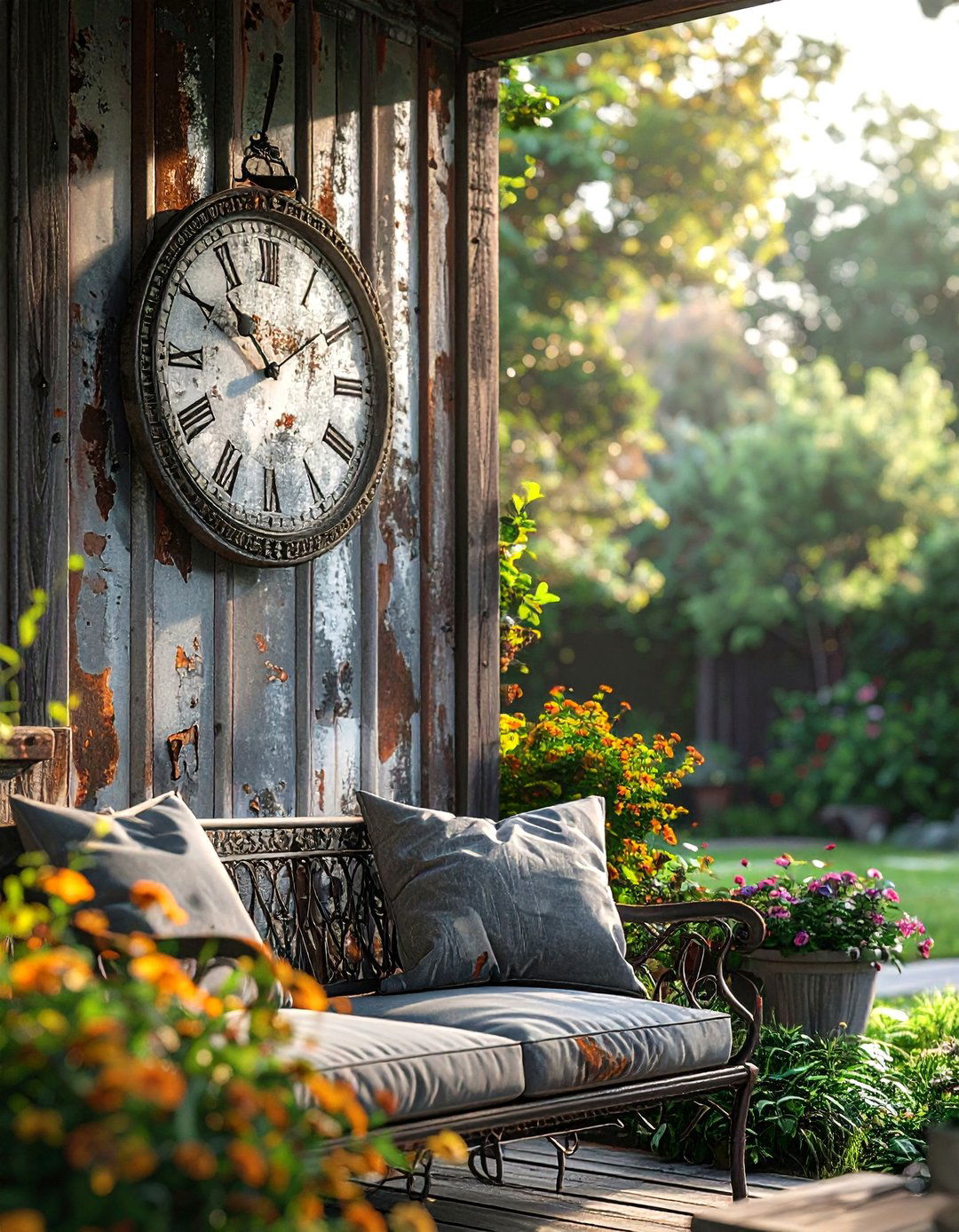 Galvanized Metal Wall Clock - 30 oversized clock ideas