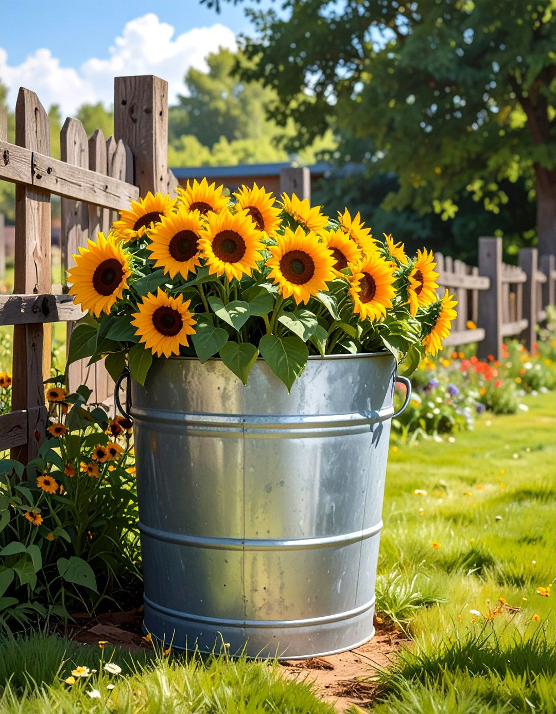Galvanized Steel Bucket Planter - 30 decorative planter ideas