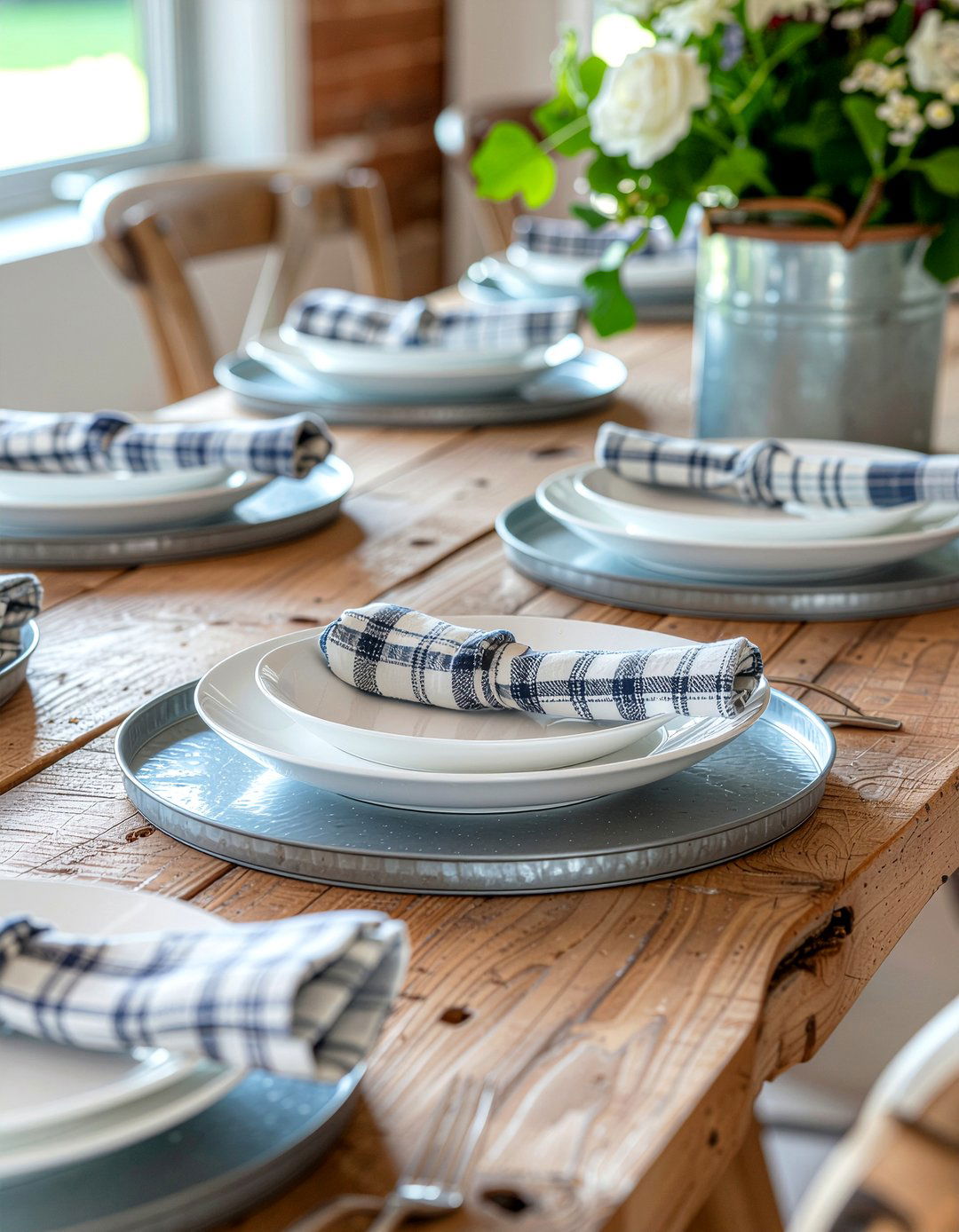 Galvanized metal charger plates - 30 charger plate dining ideas