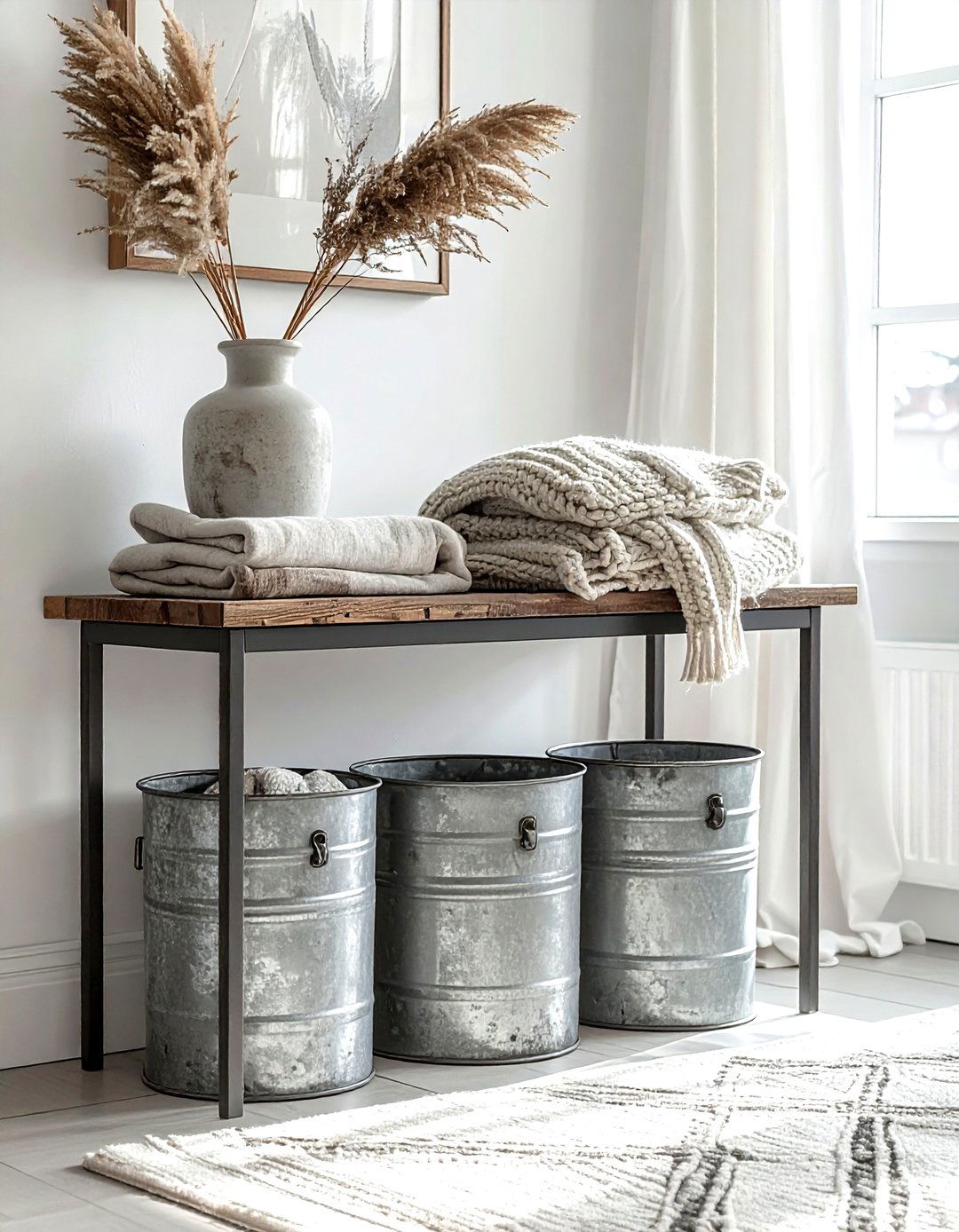 Galvanized metal decor - 30 living room industrial furniture ideas