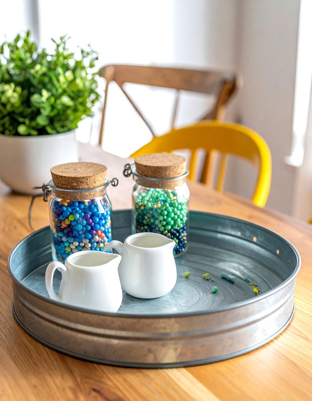 Galvanized metal tray - 30 tray centerpiece dining ideas