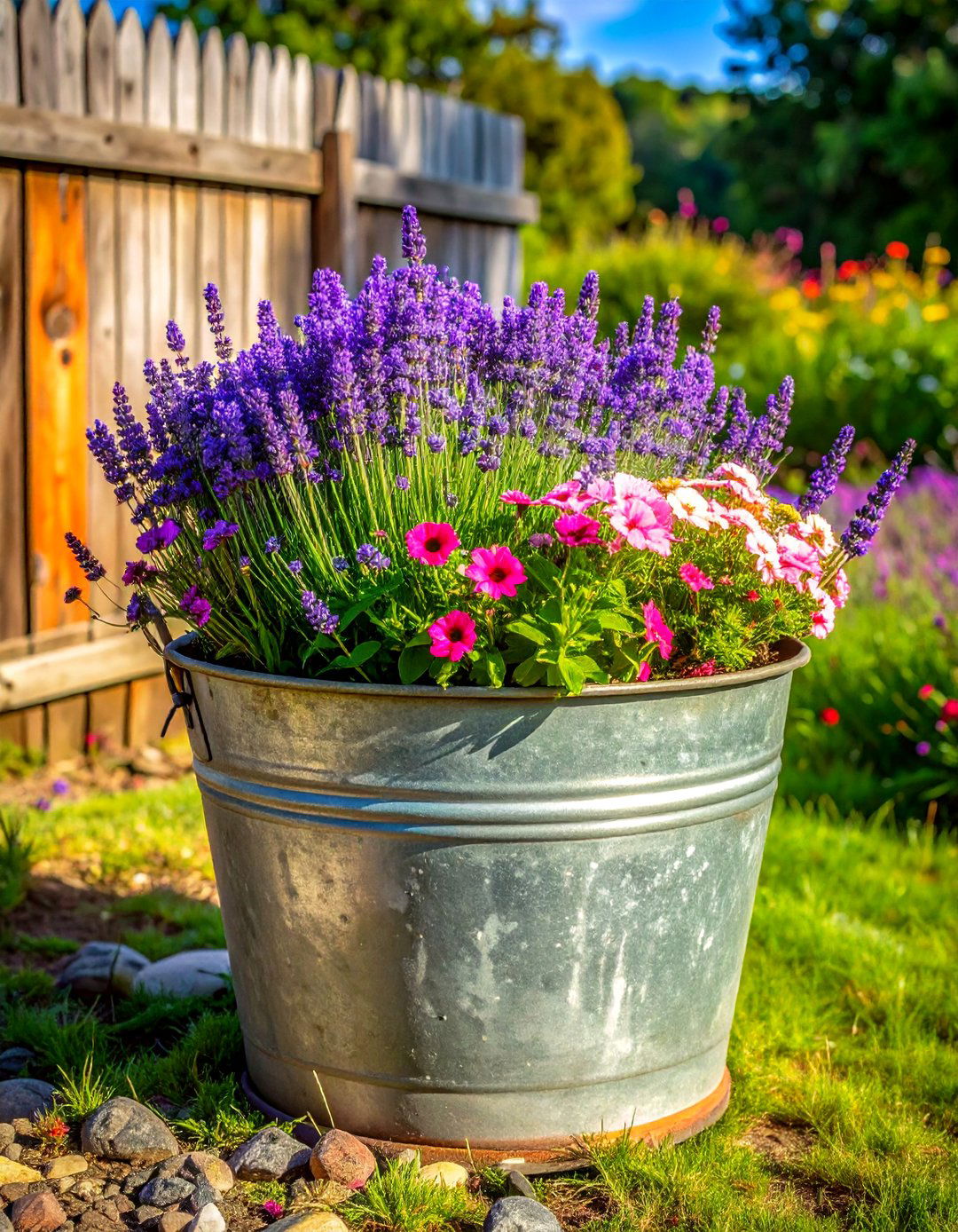 Galvanized wash tub - 30 vintage planter ideas