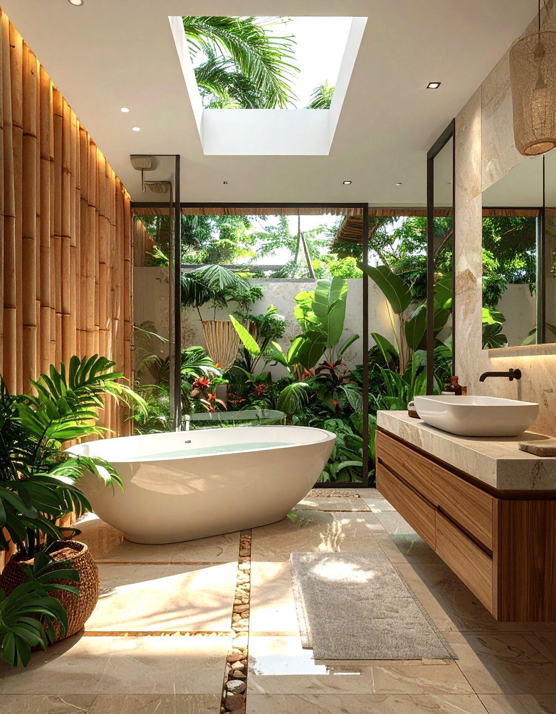 Garden View Bathroom - 30 natural light bathroom ideas