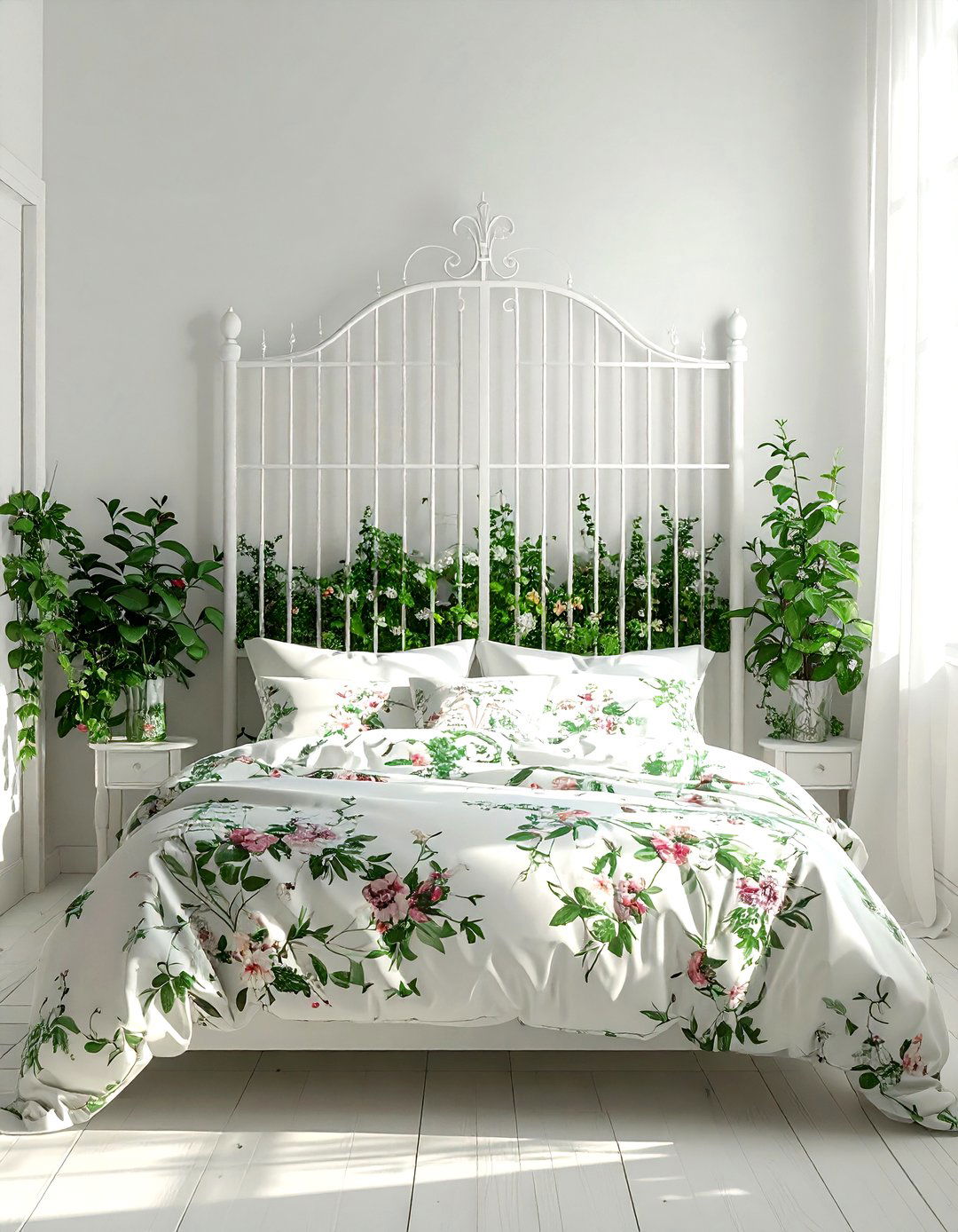Garden gate headboard bedroom - 30 garden-inspired decor ideas