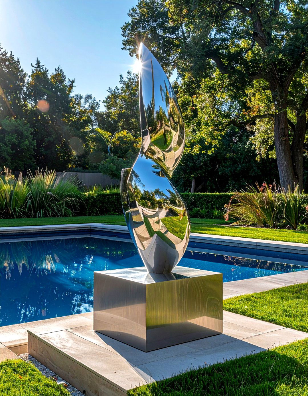 Garden sculpture - 30 poolside decor ideas