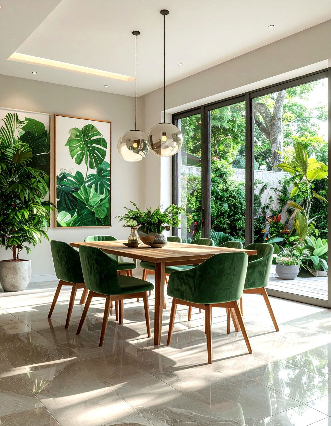 Garden view dining room - 30 Savannah dining room ideas