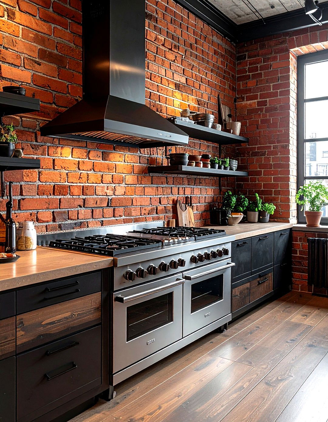 Gas Cooktop With Brick Wall - 30 gas cooktop kitchen ideas