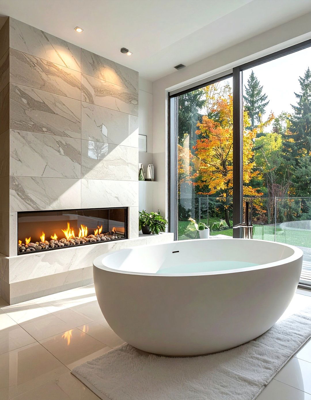 Gas Fireplace Near Bathtub - 30 bathroom with fireplace ideas
