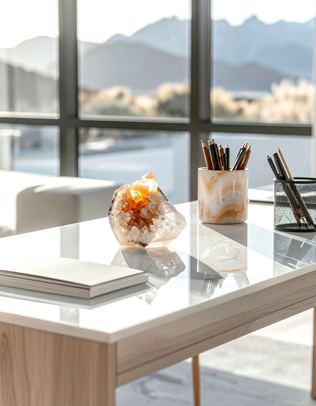 Geode Desk Accessories - 30 geode decor ideas