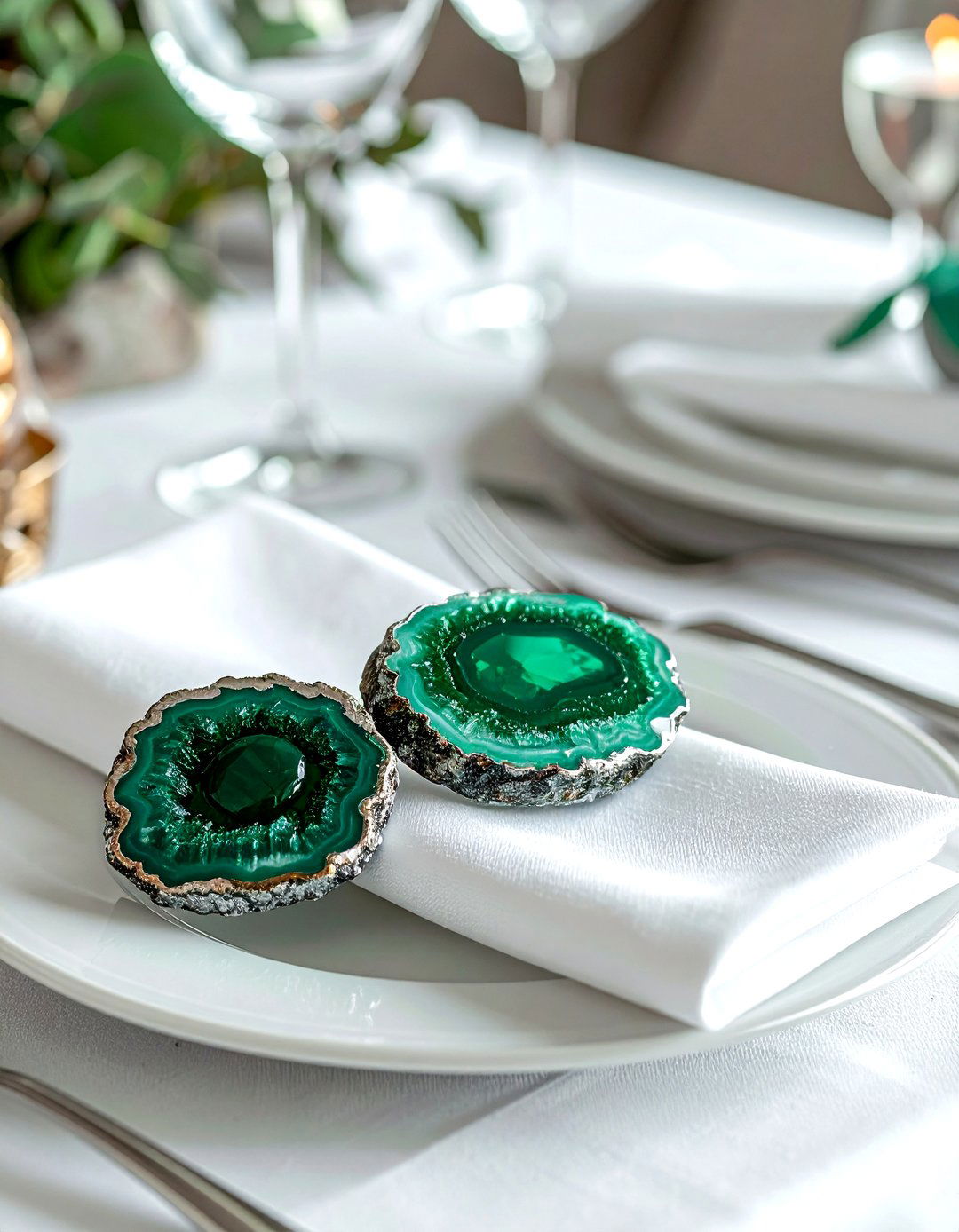 Geode Napkin Rings - 30 geode decor ideas