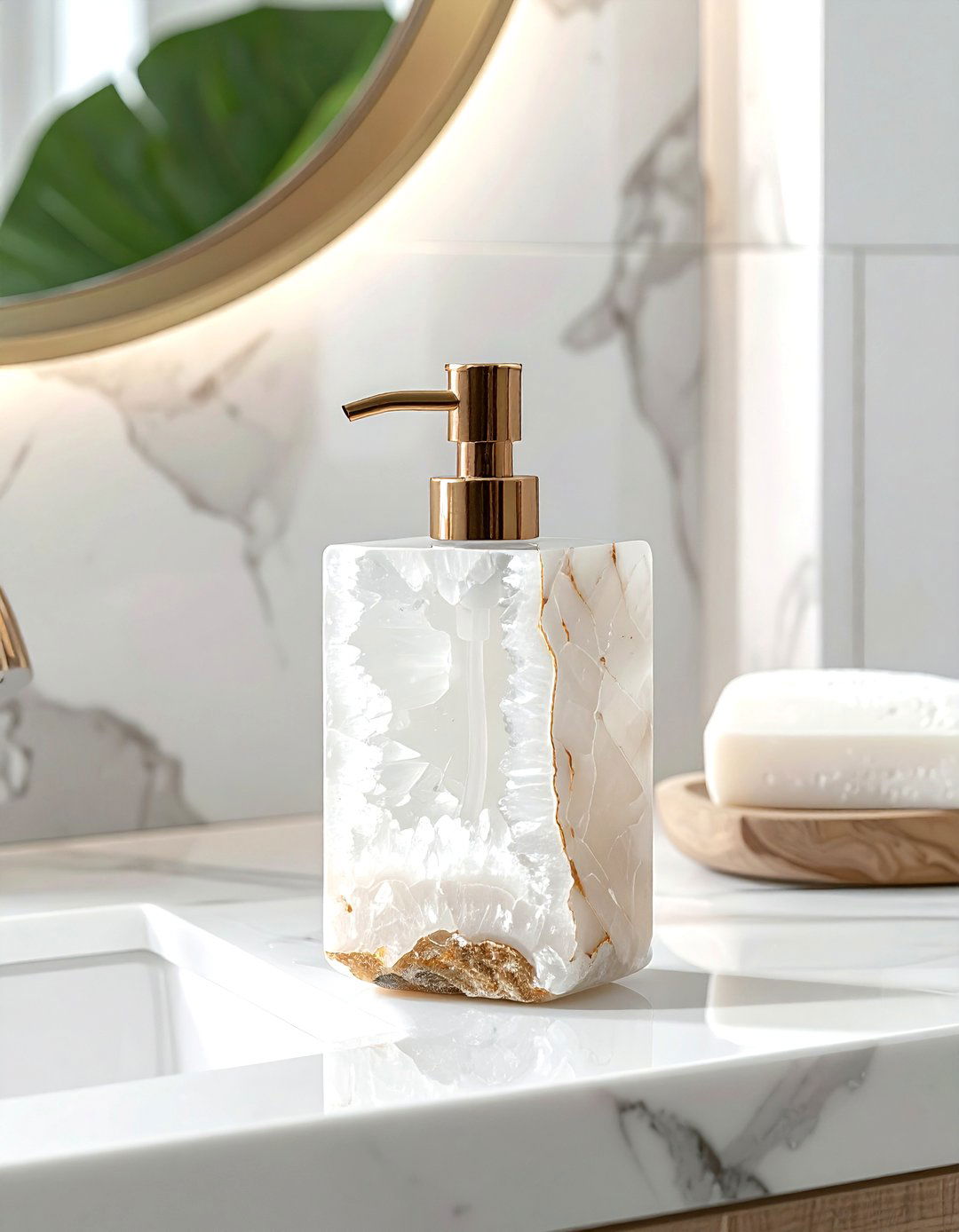 Geode Soap Dispenser - 30 geode decor ideas