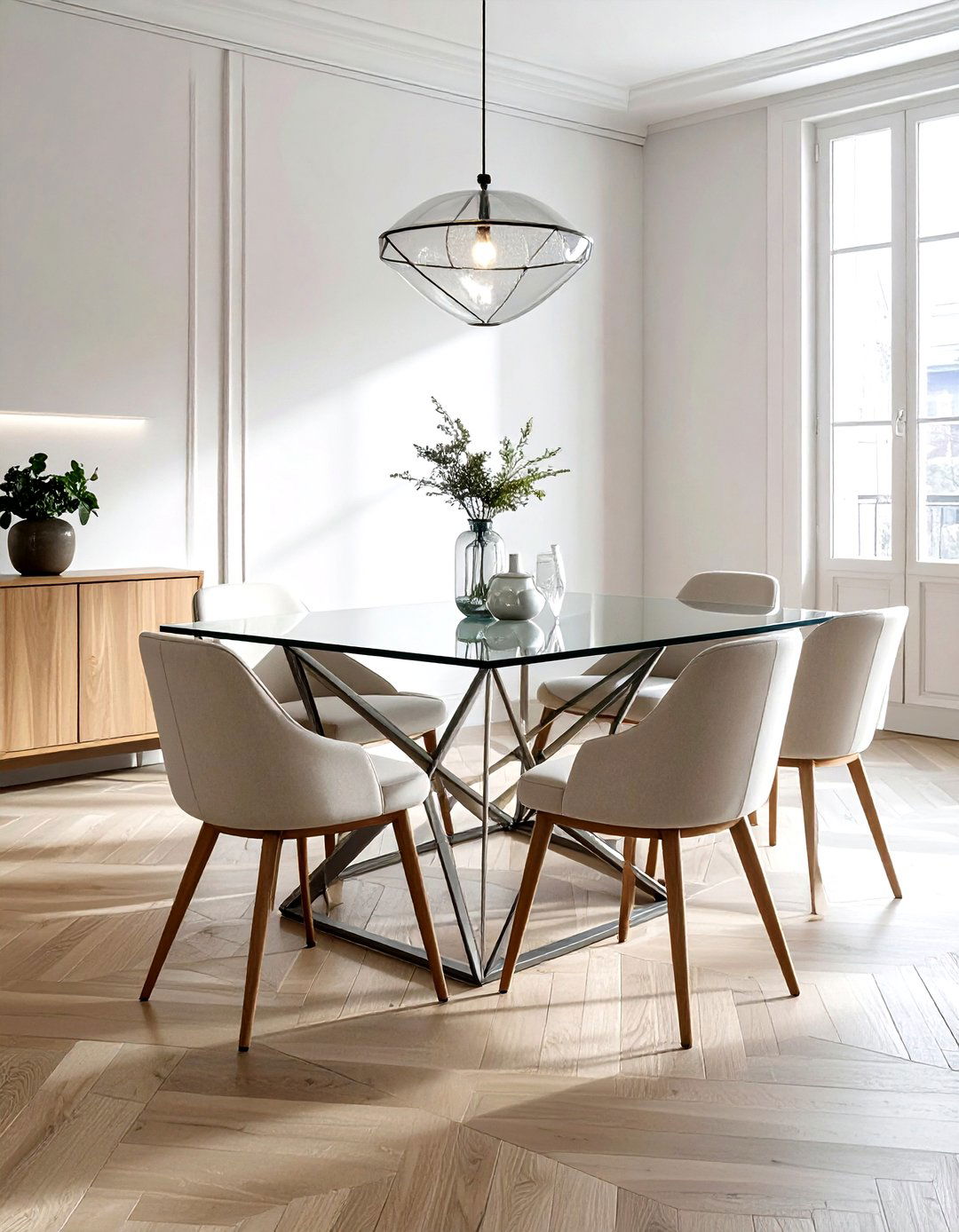 Geometric Base Dining Table - 30 modern dining table ideas