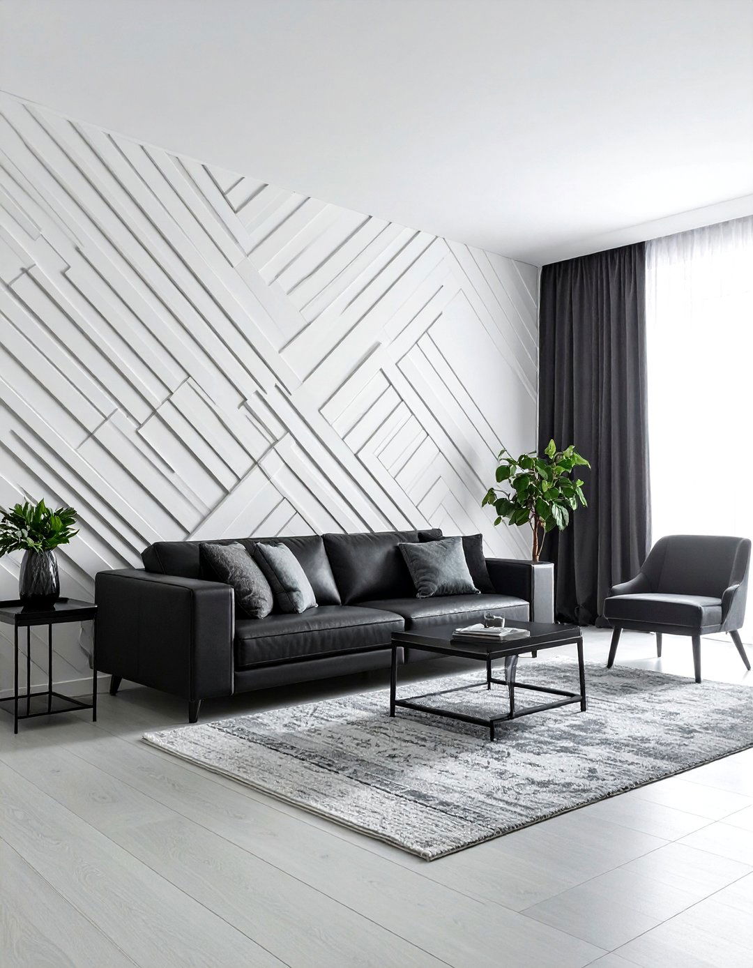 Geometric Board And Batten - 30 living room board and batten ideas