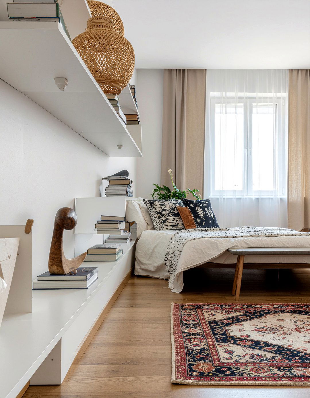 Geometric Bookshelf - 30 bedroom bookshelf ideas