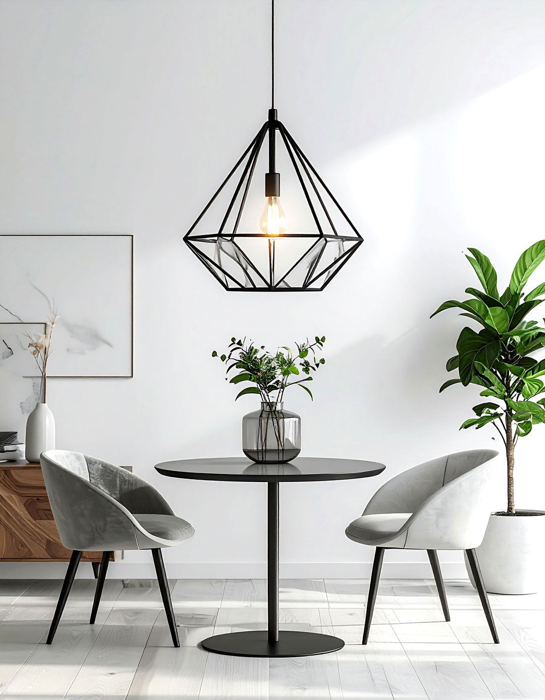 Geometric Cage Light - 30 dining room chandelier ideas