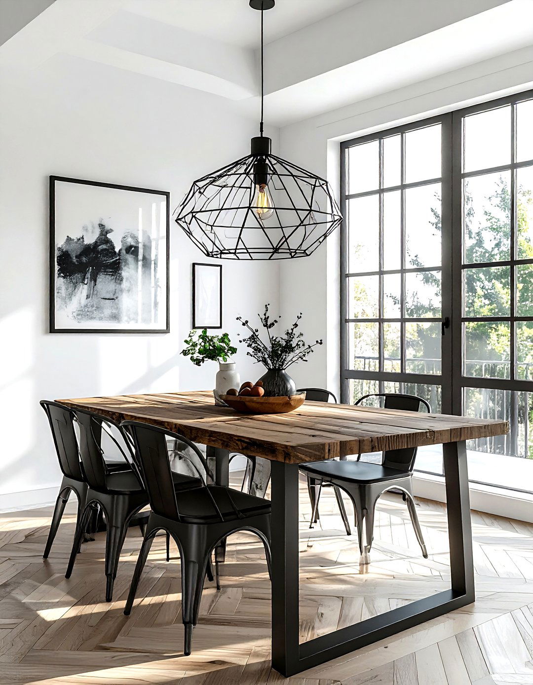 Geometric Cage Pendant - 30 dining room ambient lighting ideas