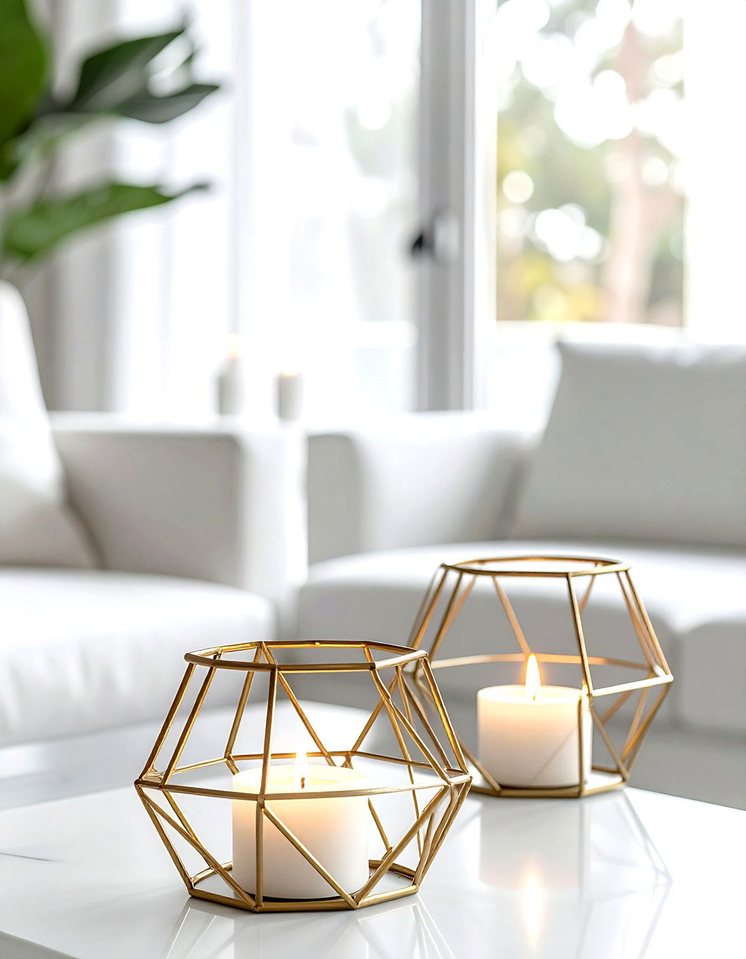 Geometric Candle Holders - 30 candle decor ideas