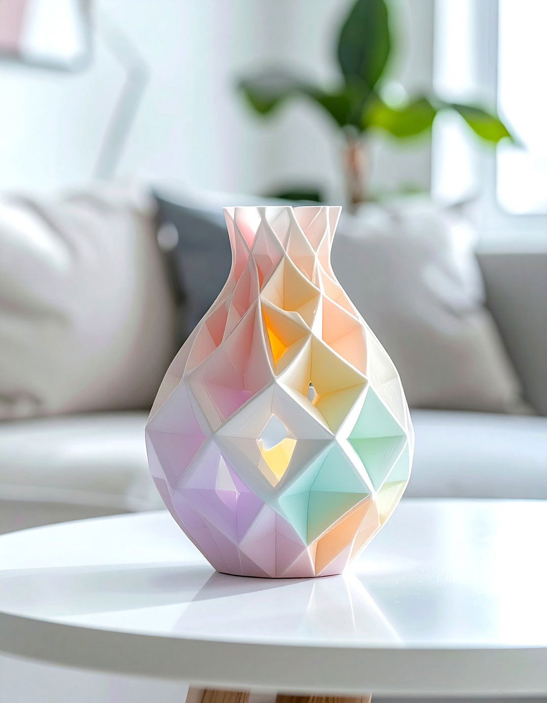 Geometric D printed vase accent table - 30 vase ideas