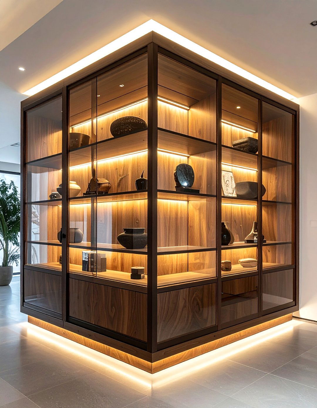 Geometric Display Cabinet - 30 living room high end furniture ideas