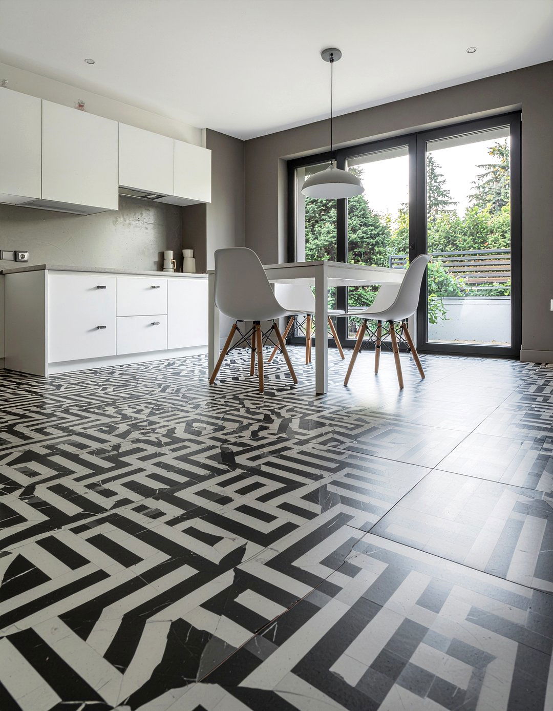 Geometric Floor Tile - 30 bold dining room ideas