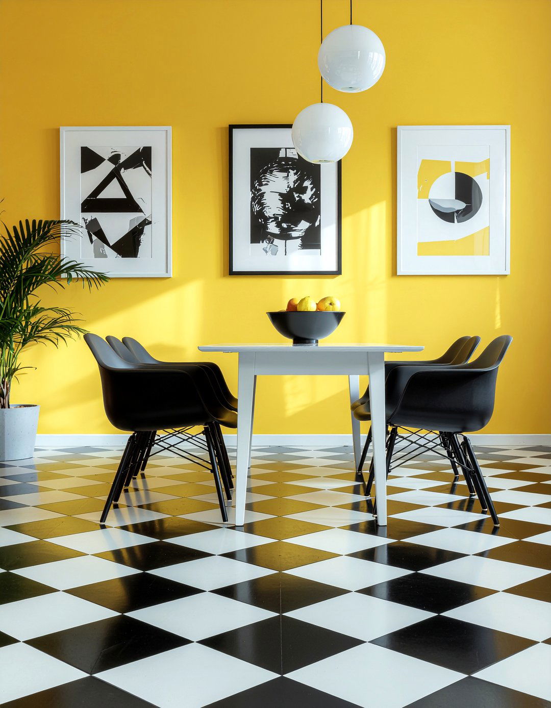 Geometric Floor Tile - 30 maximalist dining room ideas