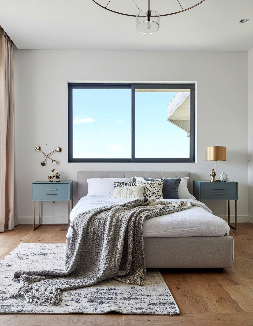 Geometric Frame Round Mirror - 30 bedroom round mirrors