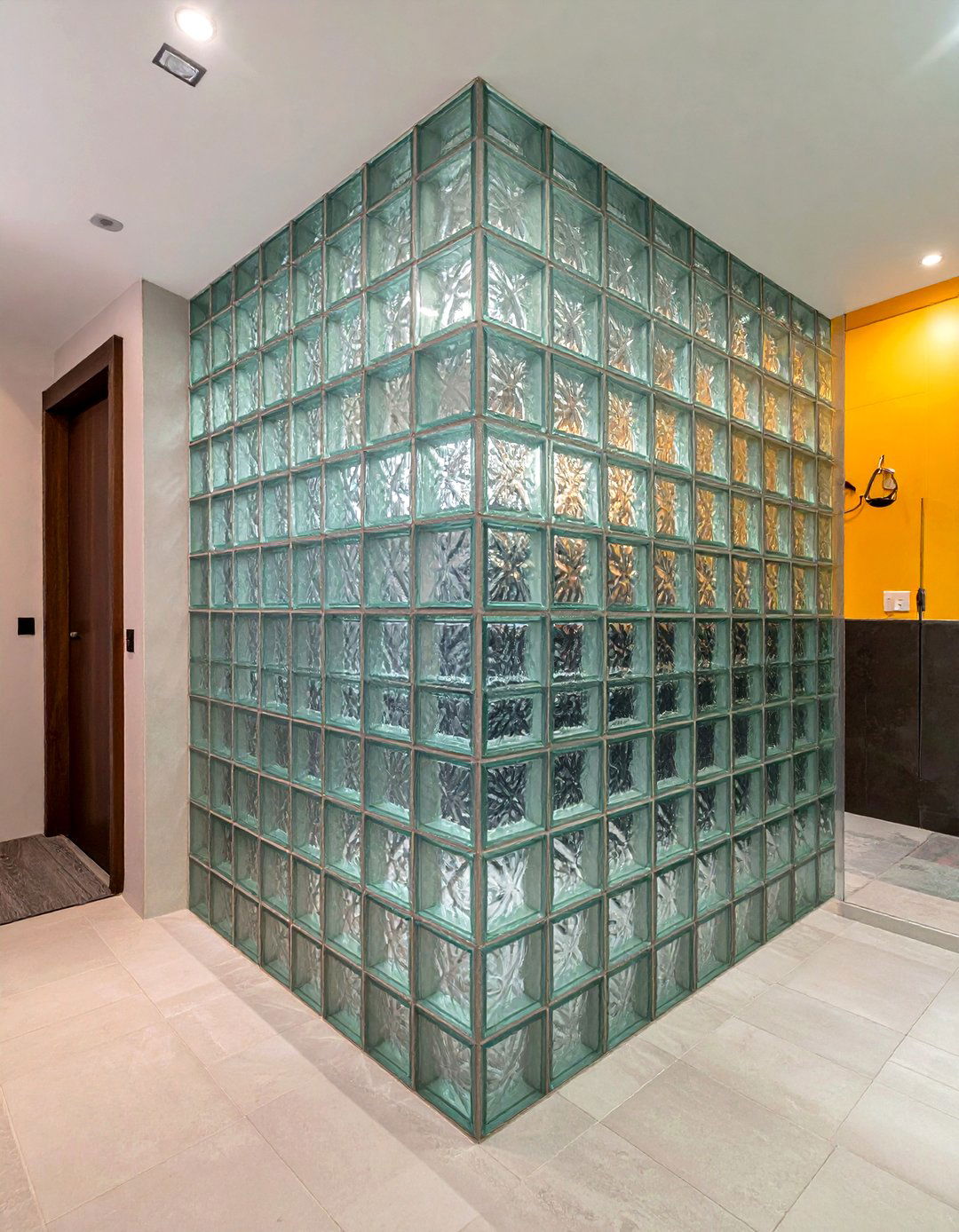 Geometric Glass Block Pattern - 30 glass block bathroom ideas