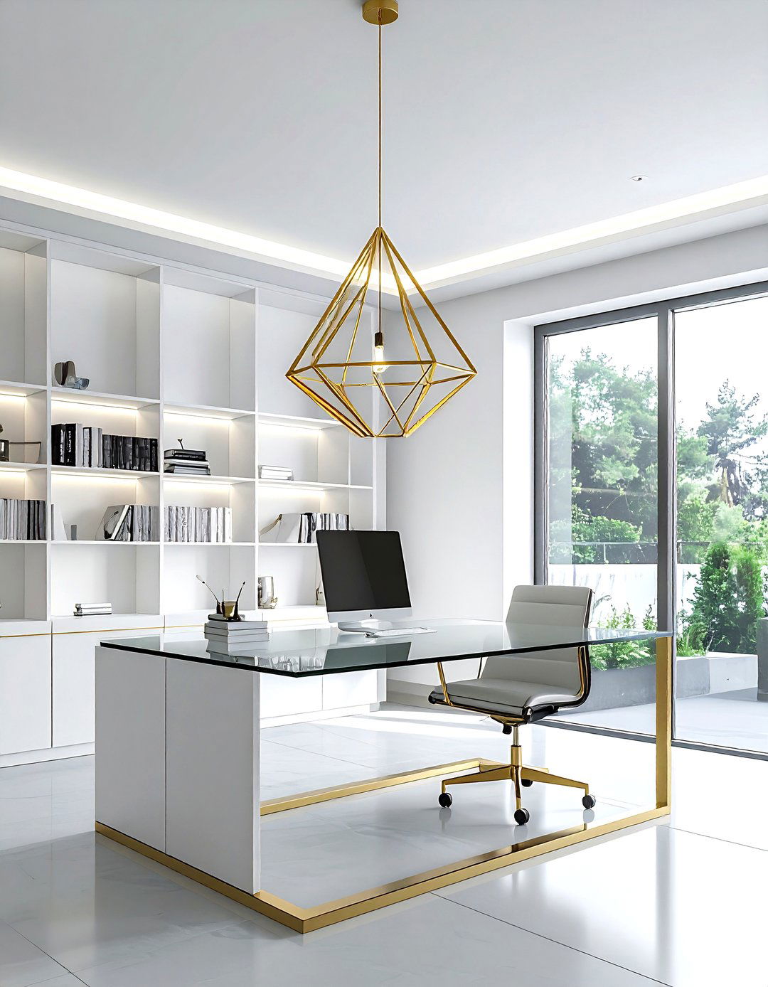 Geometric Gold Pendant Light - 30 pendant light ideas