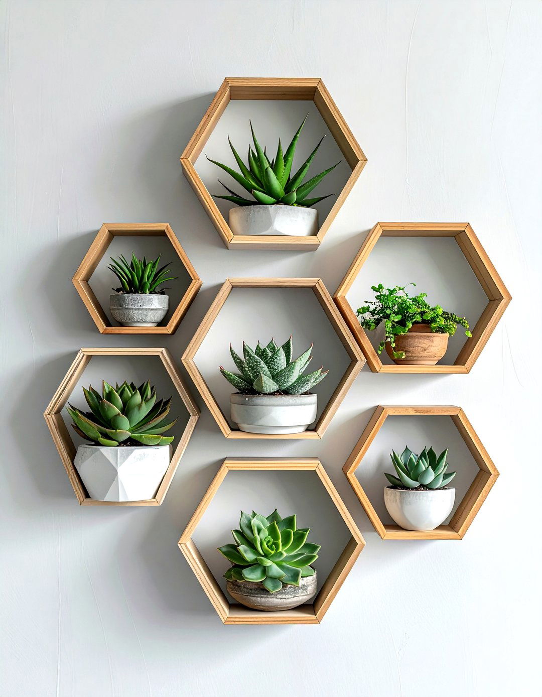 Geometric Hexagon Plant Shelf - 30 living room plant shelves