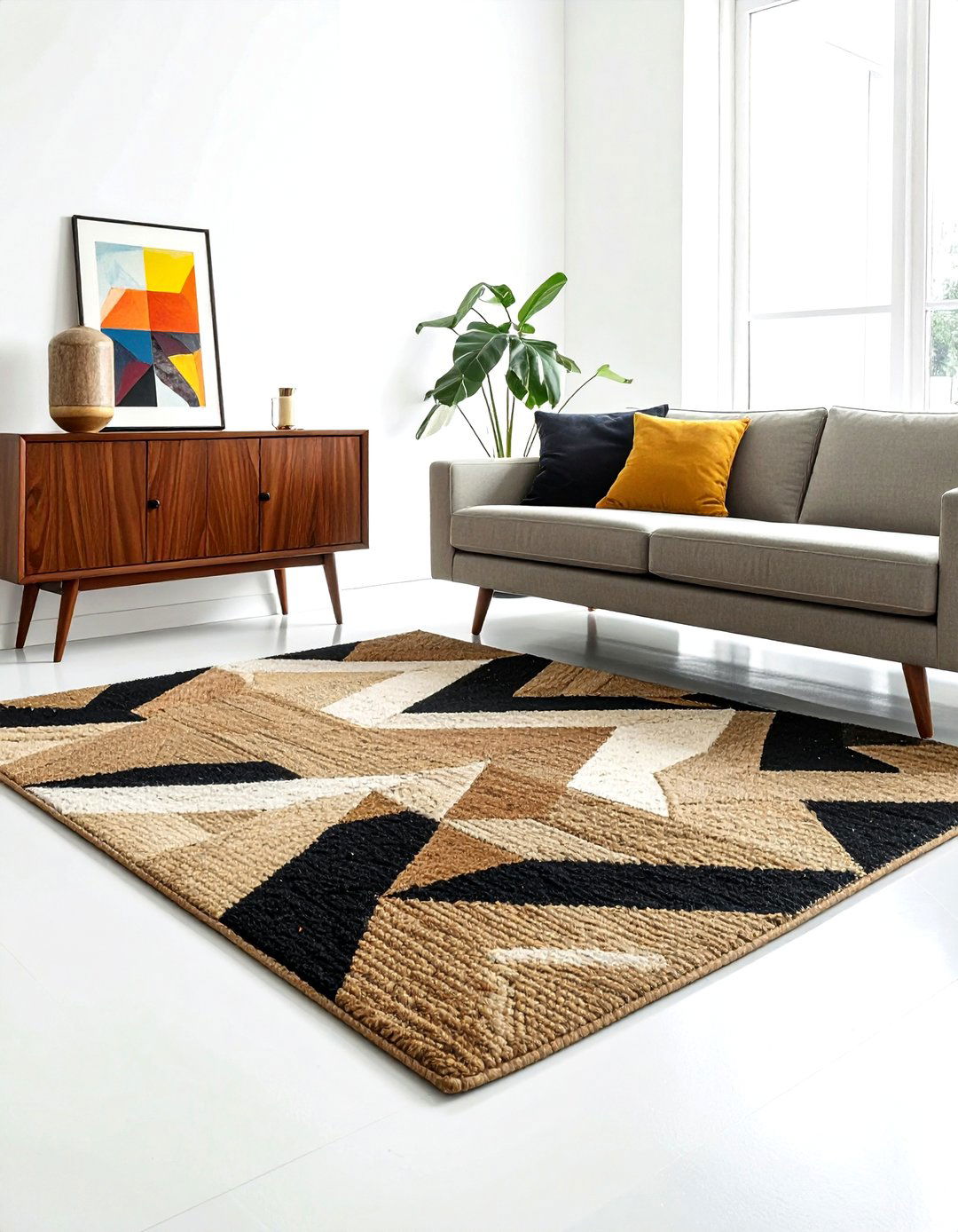 Geometric Jute Rug - 30 living room jute rugs