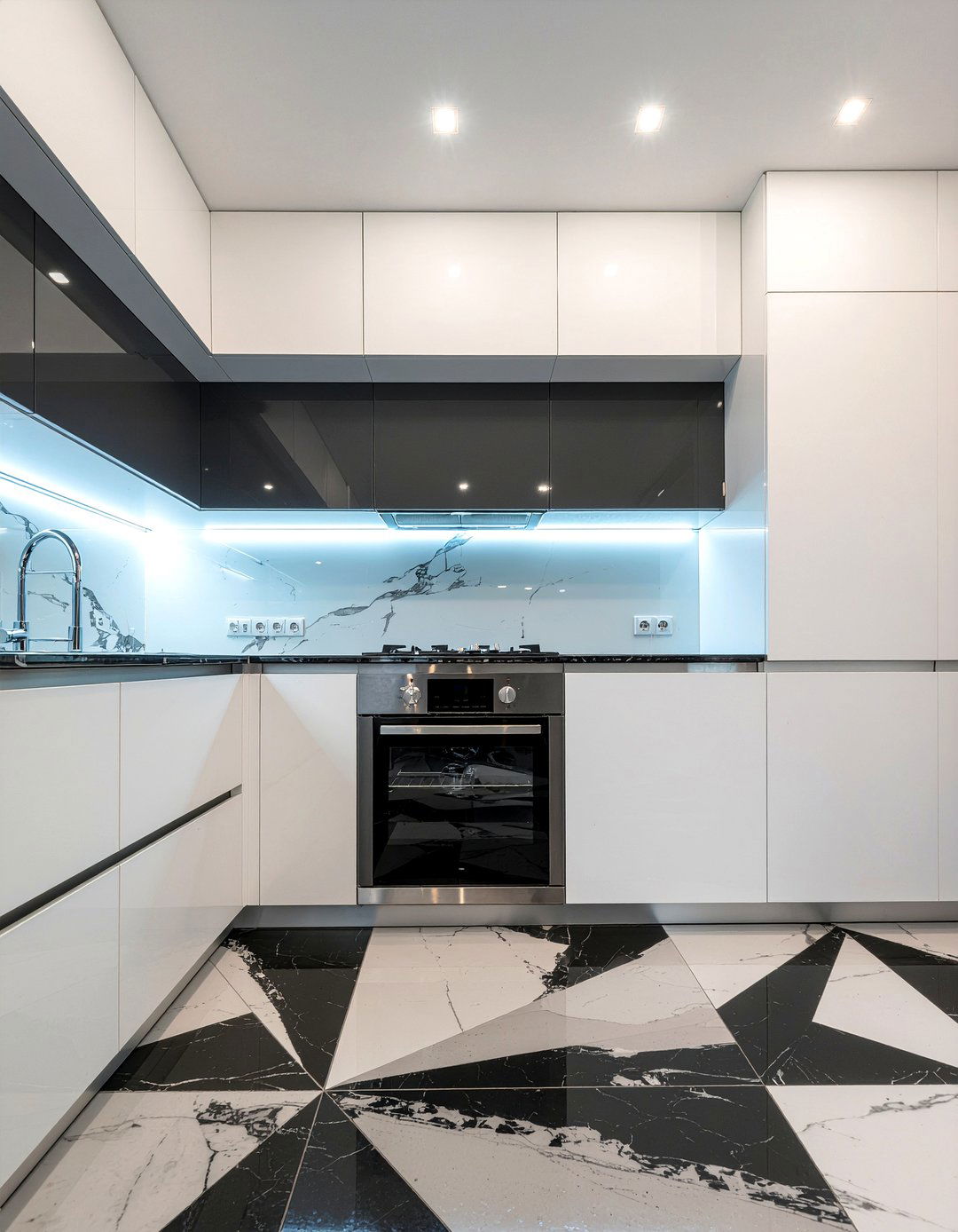 Geometric Kitchen Floor Tile - 30 glam kitchen ideas