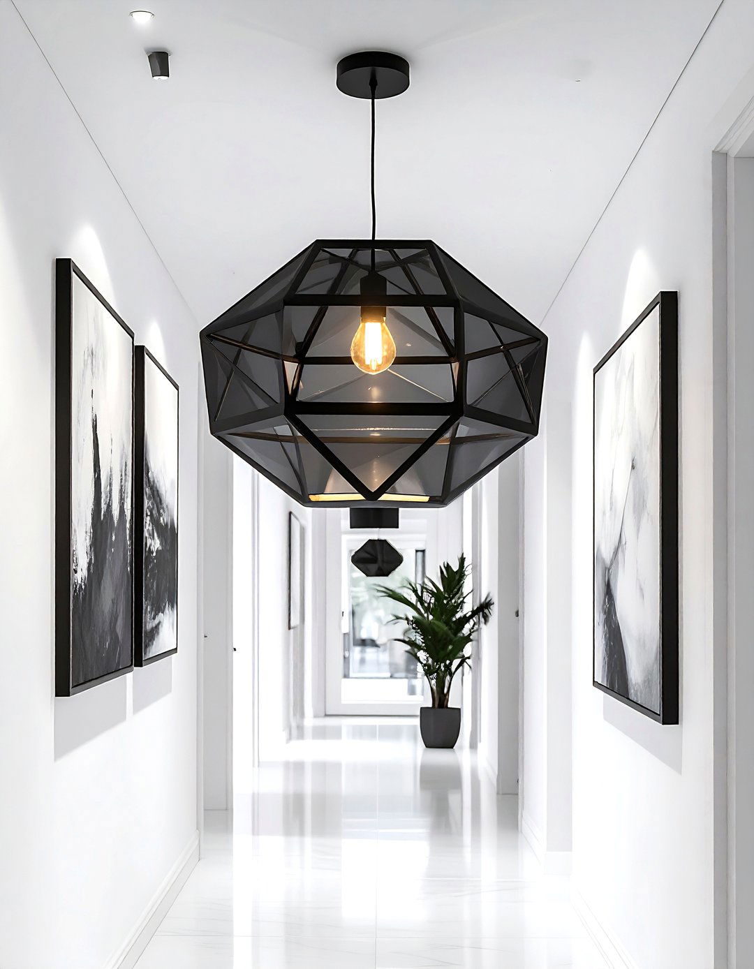 Geometric Light Fixture - 30 light decor ideas