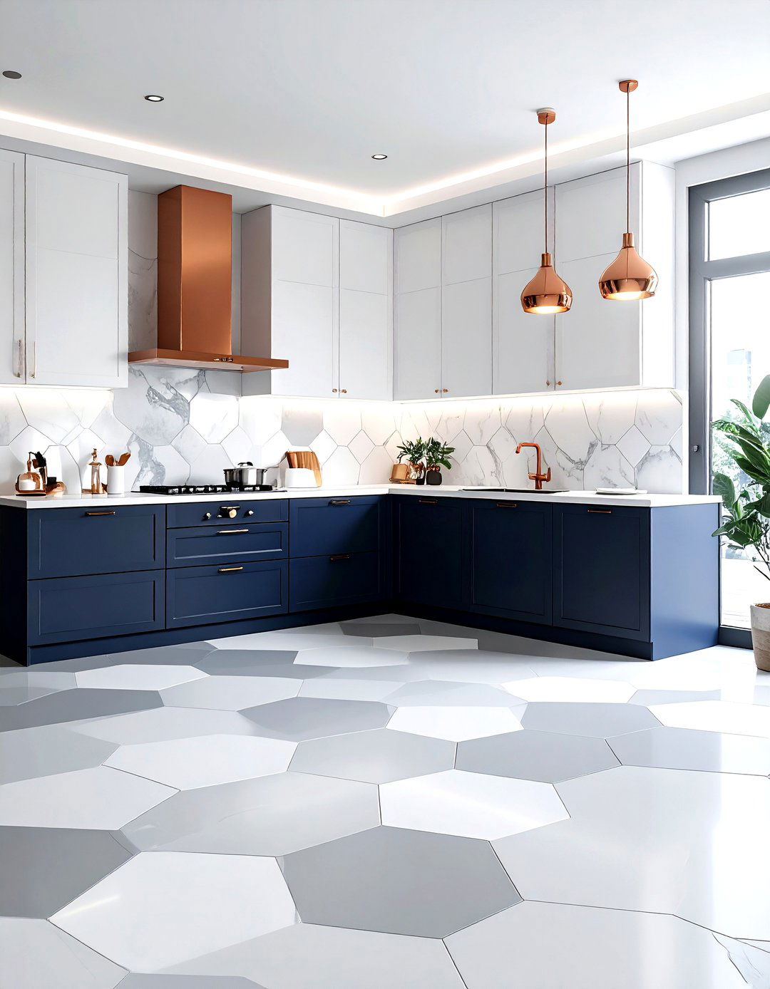 Geometric Linoleum Kitchen - 30 linoleum floor kitchen ideas