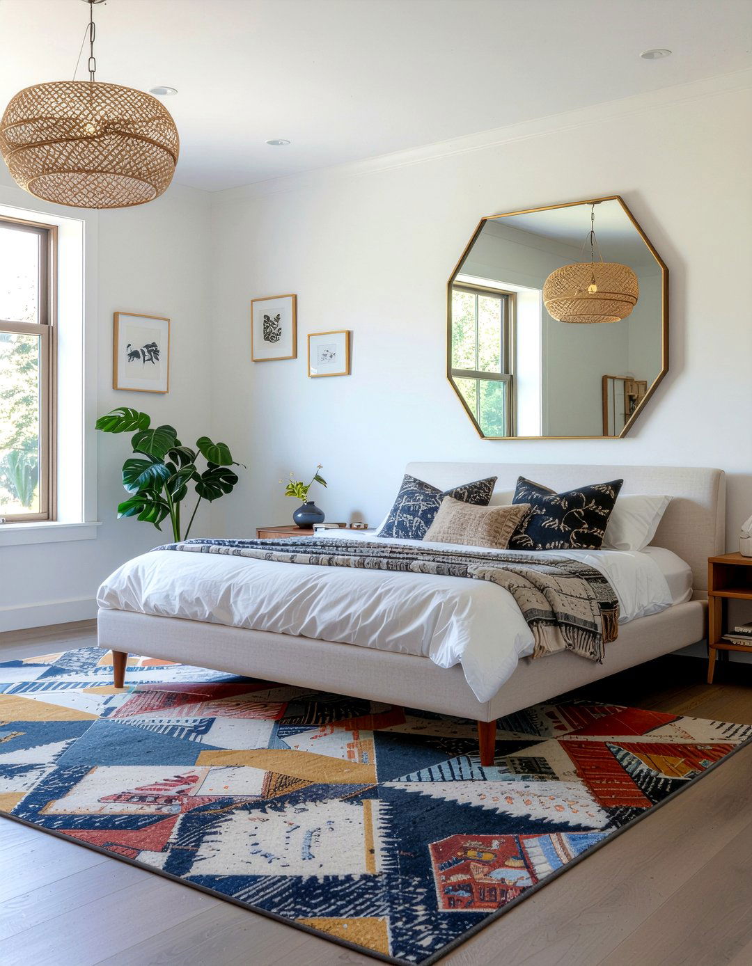 Geometric Metal Mirror - 30 bedroom decorative mirrors