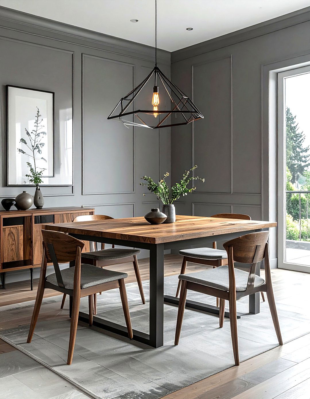 Geometric Metal Pendant - 30 dining room lighting design