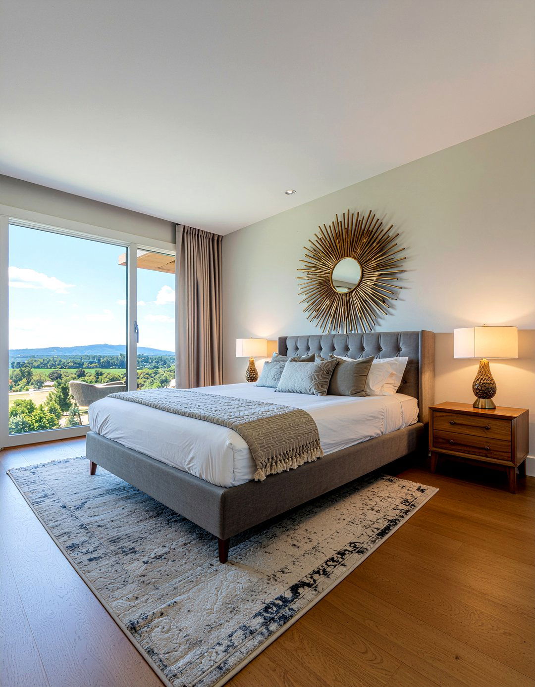 Geometric Metal Screen - 30 bedroom screen ideas