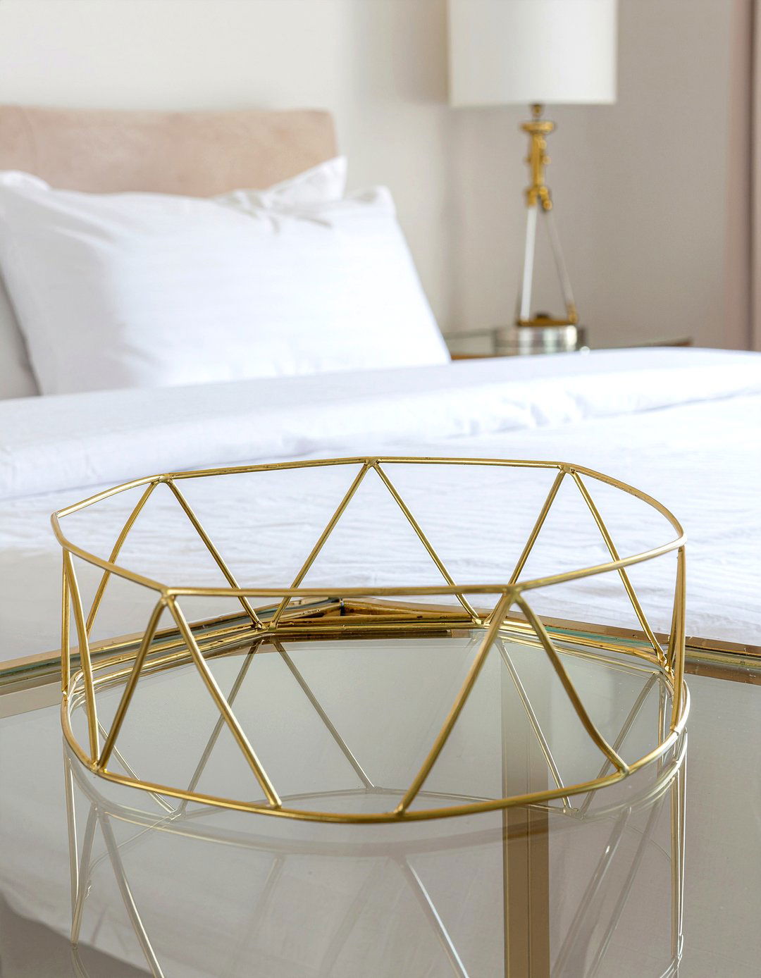 Geometric Metal Tray - 30 bedroom catch all trays