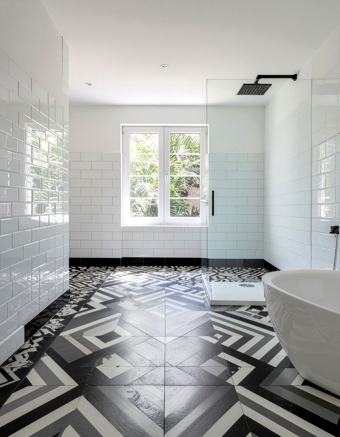 Geometric Moroccan Floor Tile - 30 Moroccan tile bathroom ideas