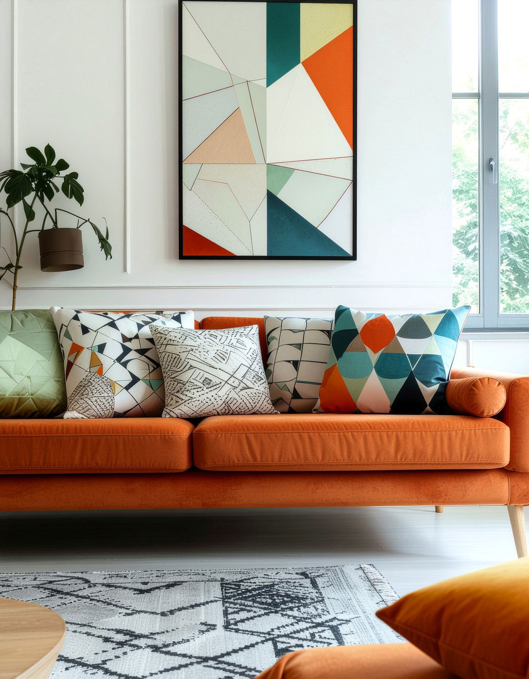 Geometric Pattern Pillows - 30 living room pillow styling ideas