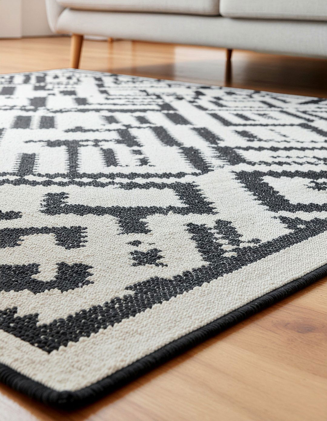 Geometric Pattern Rug - 30 living room Scandinavian furniture ideas