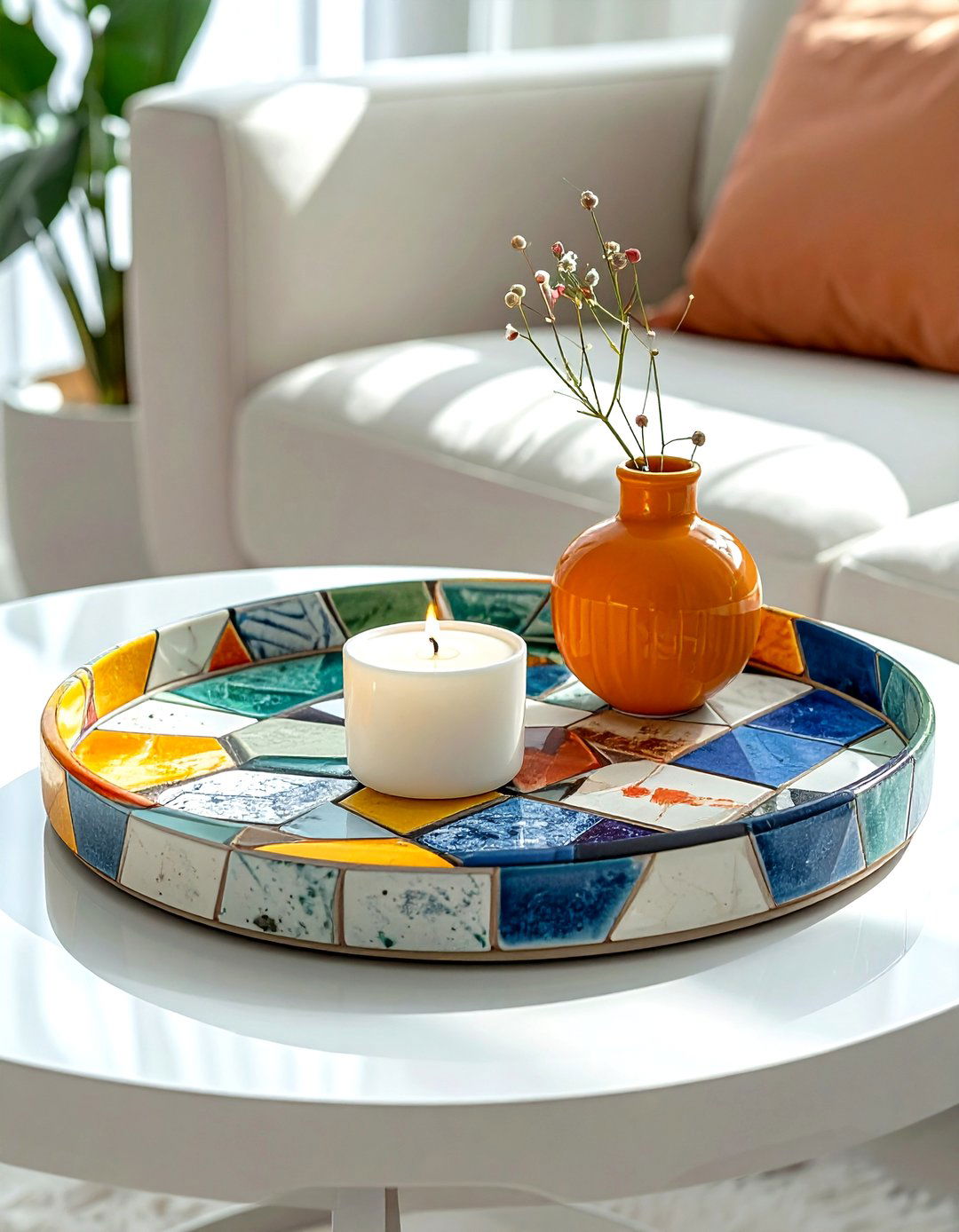 Geometric Pattern Tray - 30 coffee table tray ideas