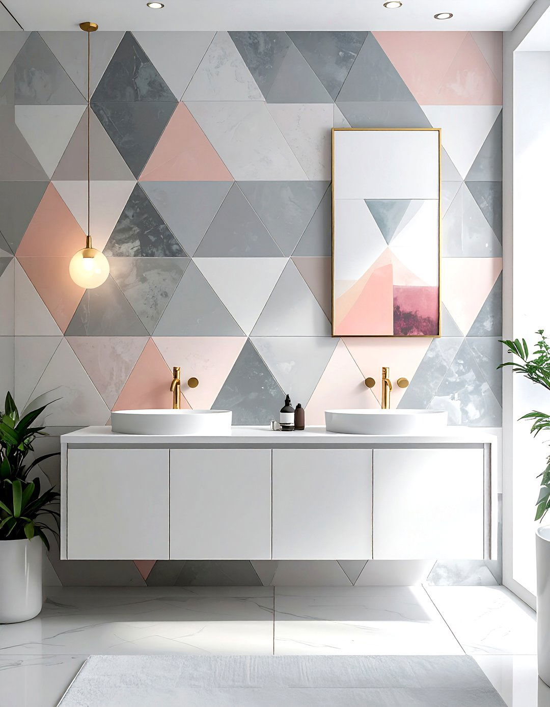 Geometric Pattern - 30 bathroom backsplash ideas